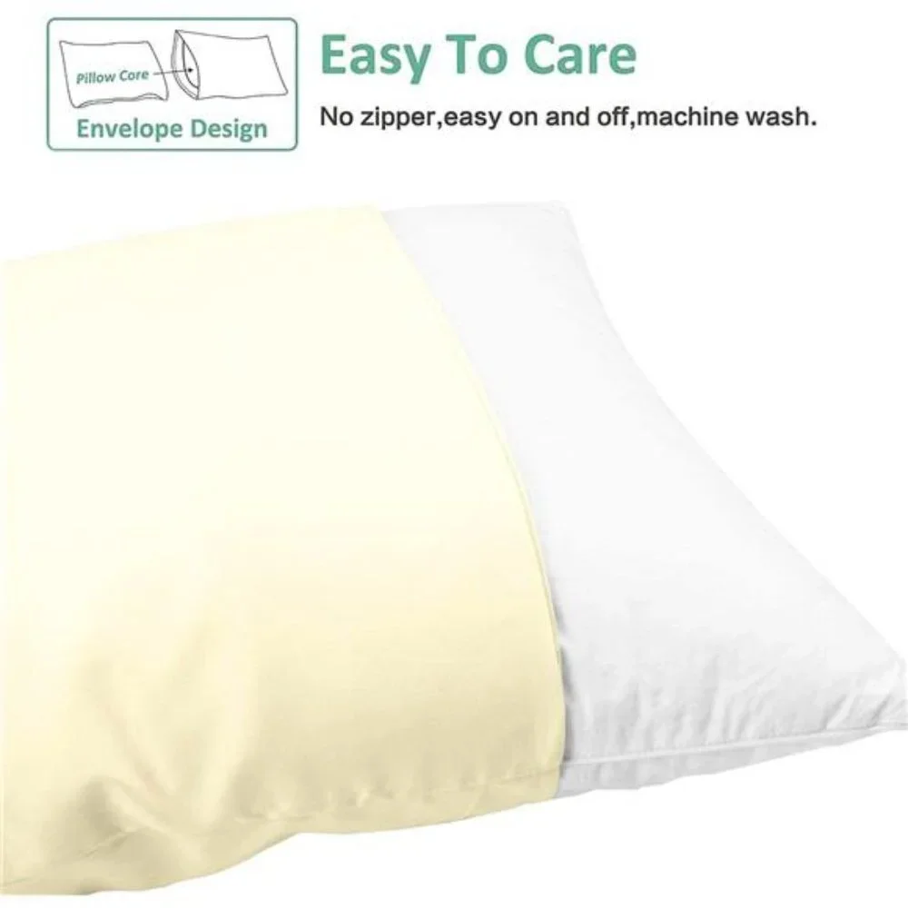 Set of 4, 100% Brushed Microfiber Pillow Cases, 20x30 Inches, Ivory